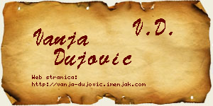Vanja Dujović vizit kartica
